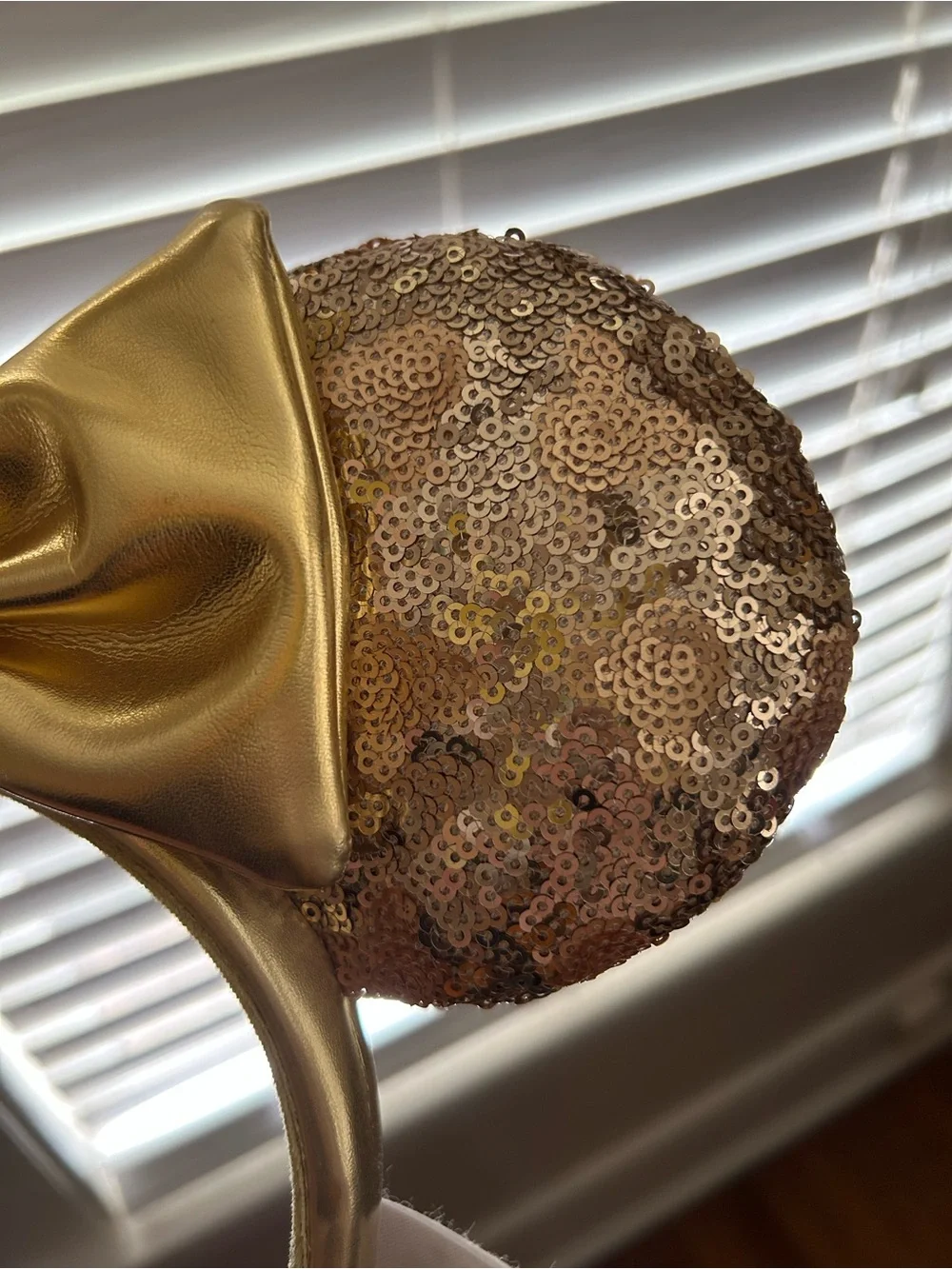 Gold Sequin Minnie Mouse Ears Headband